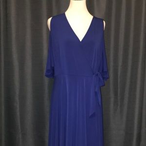 Royal blue wrap dress
